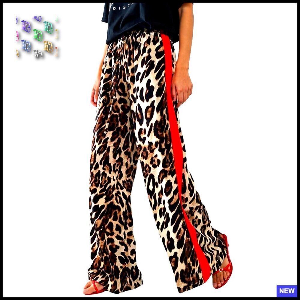 Wide Leg Palazzo Pants High Waisted Casual Lounge Trousers with Pockets